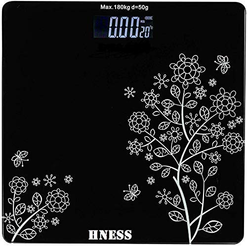 HNESS Thick Tempered Glass LCD Display Digital Personal Bathroom Health Body Weight Weighing Scales