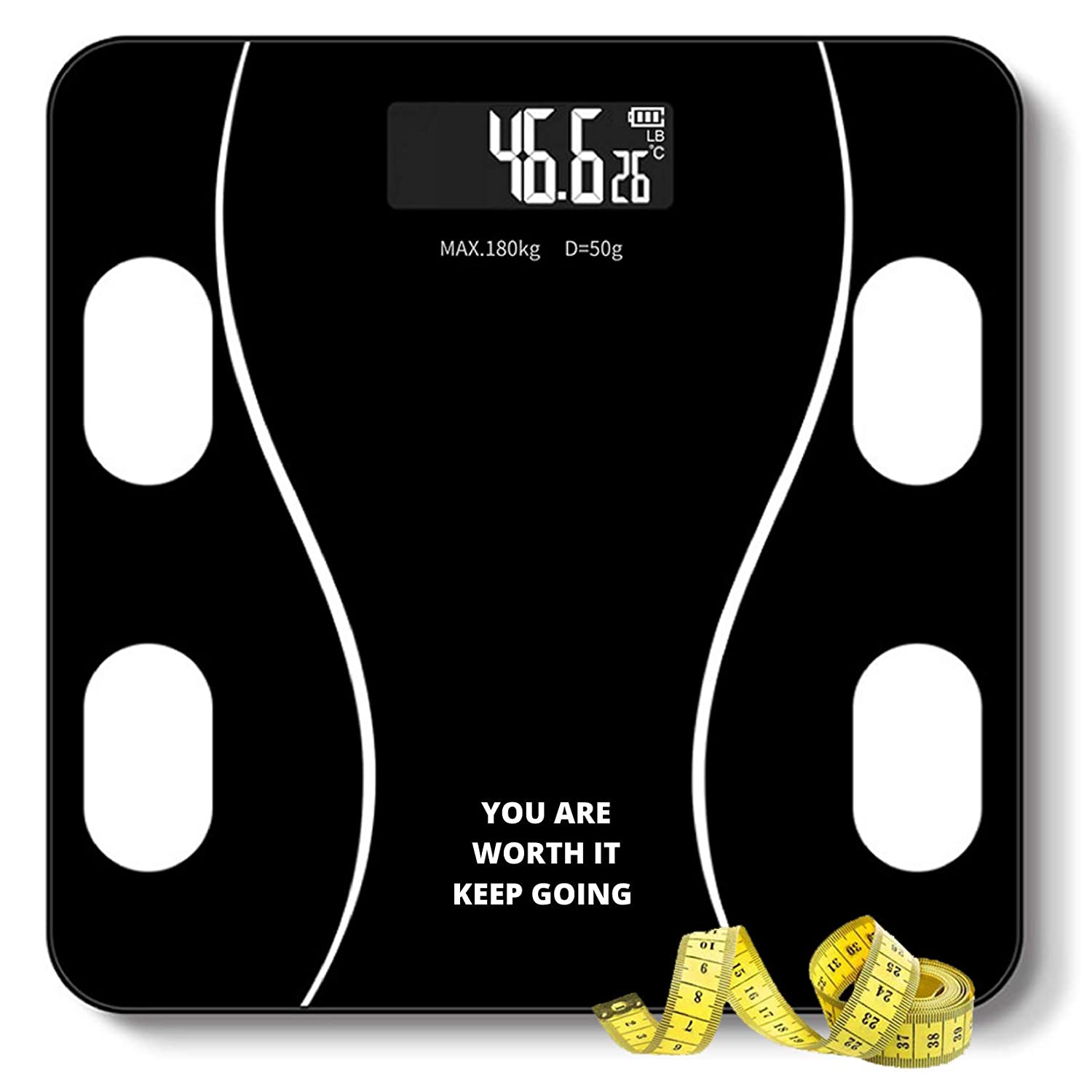 QUARK MART- India Heavy Thick Tempered Glass Lcd Display Weighing Machine